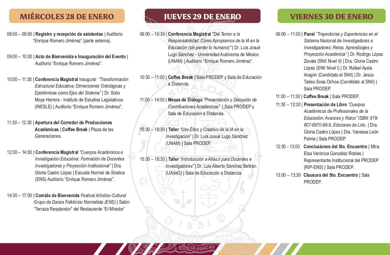 Programa 5o Encuentro Nacional de Cuerpos Académicos